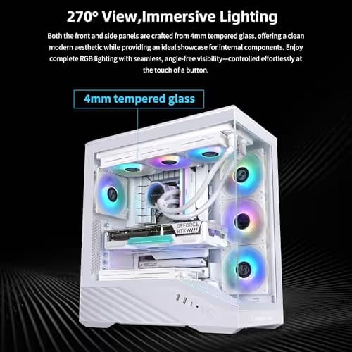 Lian Li Vector V100R ATX Mid Tower White with 4x ARGB Fans Tempered Glass Side Panel - V100RW image