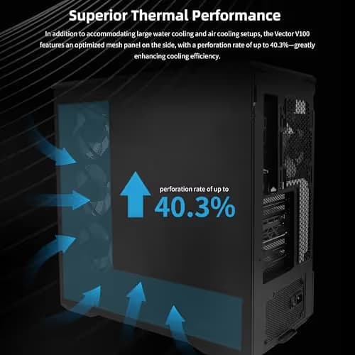 Lian Li Vector V100R ATX Mid Tower White with 4x ARGB Fans Tempered Glass Side Panel - V100RW image