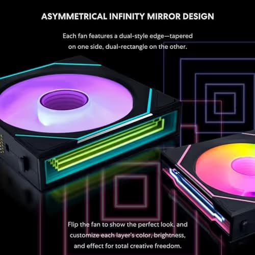 Lian Li UNI FAN SL-INF 120mm Black Addressable RGB PWM Wireless 3-Pack image