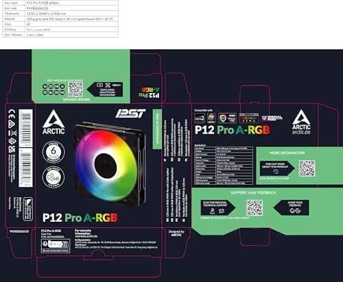 ARCTIC P12 Pro 120mm Black A-RGB PWM 77 CFM image