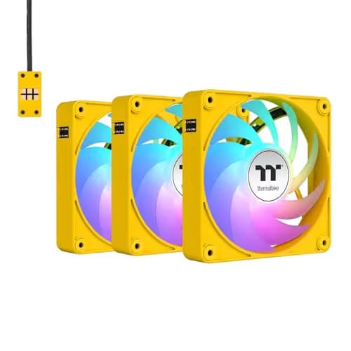 Thermaltake CT120 EX Reverse 120mm Yellow Addressable RGB PWM ARGB Sync 65.82 CFM 3-Pack main image