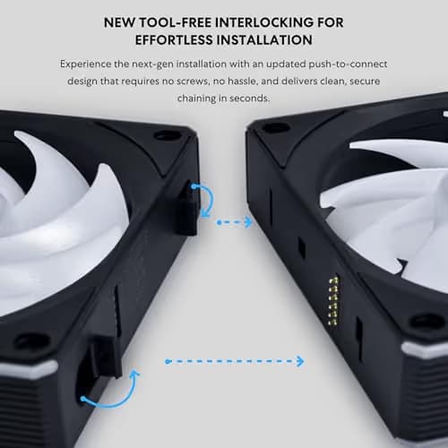 Lian Li UNI FAN CL 120mm Black Wireless 77.34 CFM PWM Addressable RGB 3-Pack image