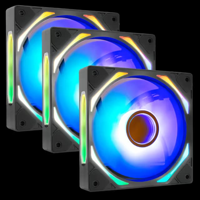 iBUYPOWER GEN 9 Deluxe 120mm Addressable RGB PWM Black 3-Pack image