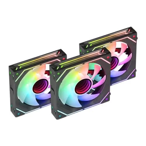 Mars Gaming MF-LINKFINITY 120mm Black Addressable RGB PWM 69 CFM 3-Pack main image