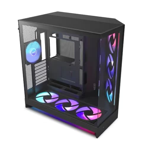 NZXT H9 Flow RGB+ (2025) ATX Mid Tower Black with Tinted Tempered Glass Side Panel image