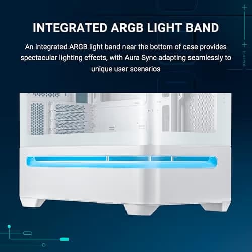 Asus Prime AP202 Micro ATX Mid Tower White with Tempered Glass Side Panel image