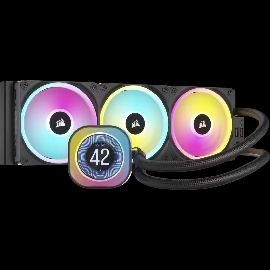 Corsair iCUE LINK H150i LCD Water 360mm 63.1 CFM Black image
