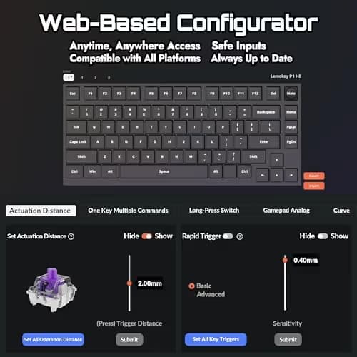 Lemokey P1 HE White Shine-Through US ANSI Gateron Double-Rail Magnetic Nebula Gaming Keyboard image