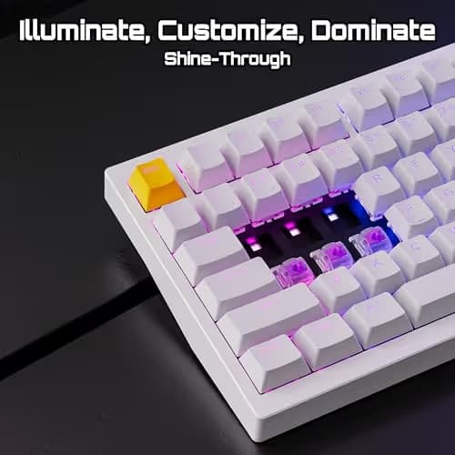 Lemokey P1 HE White Shine-Through US ANSI Gateron Double-Rail Magnetic Nebula Gaming Keyboard image