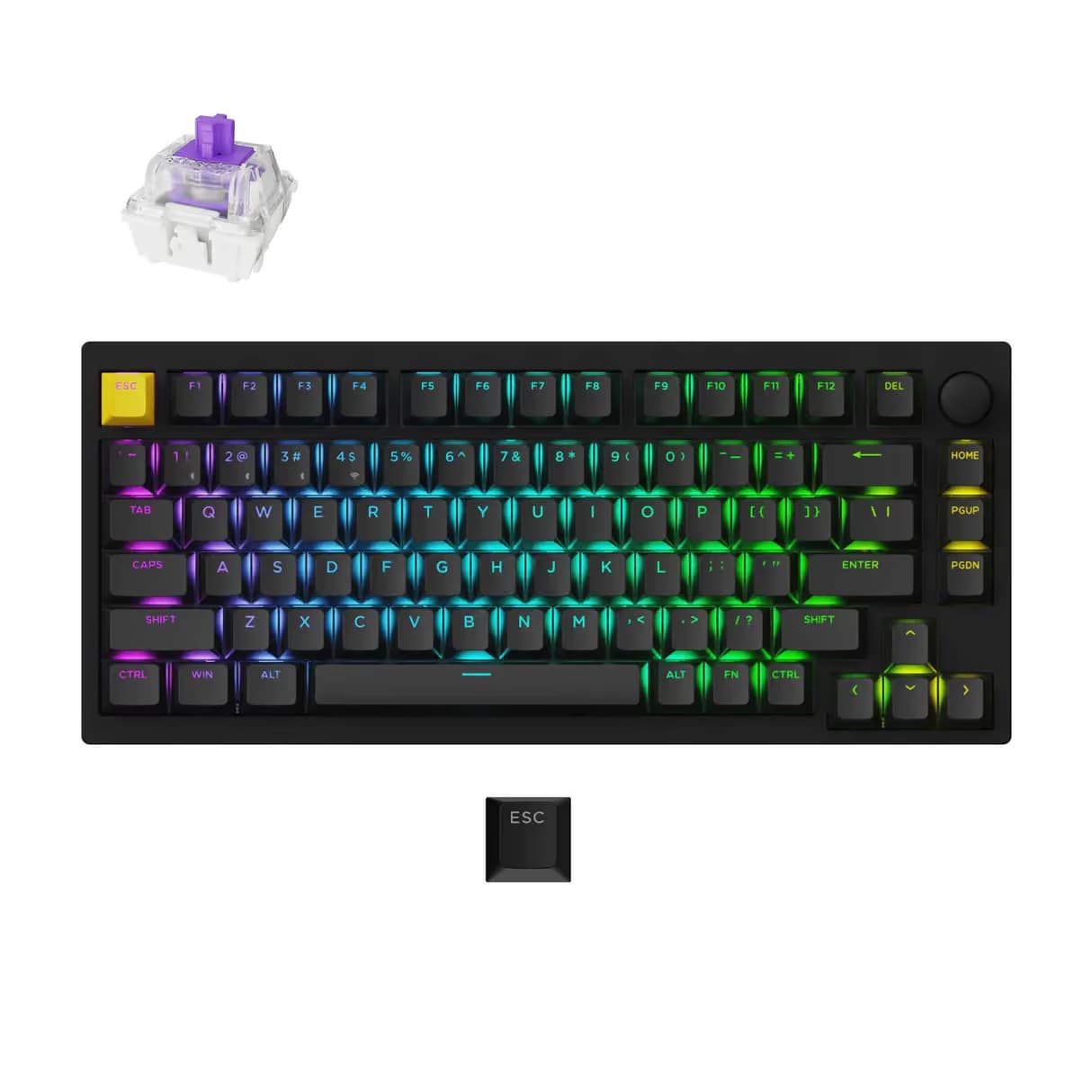Lemokey P1 HE Black Shine-Through US ANSI Gateron Double-Rail Magnetic Nebula Gaming Keyboard main image