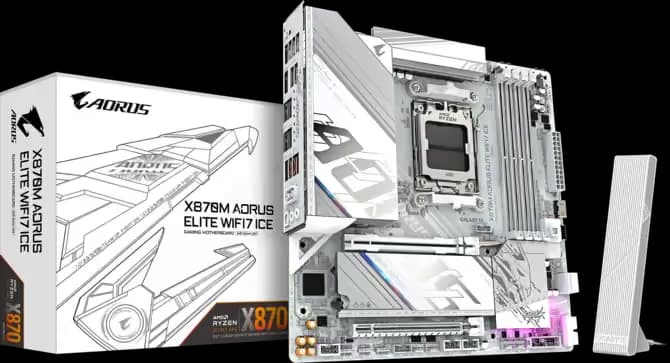 Gigabyte X870M AORUS ELITE WIFI7 ICE AM5 DDR5 Micro ATX main image