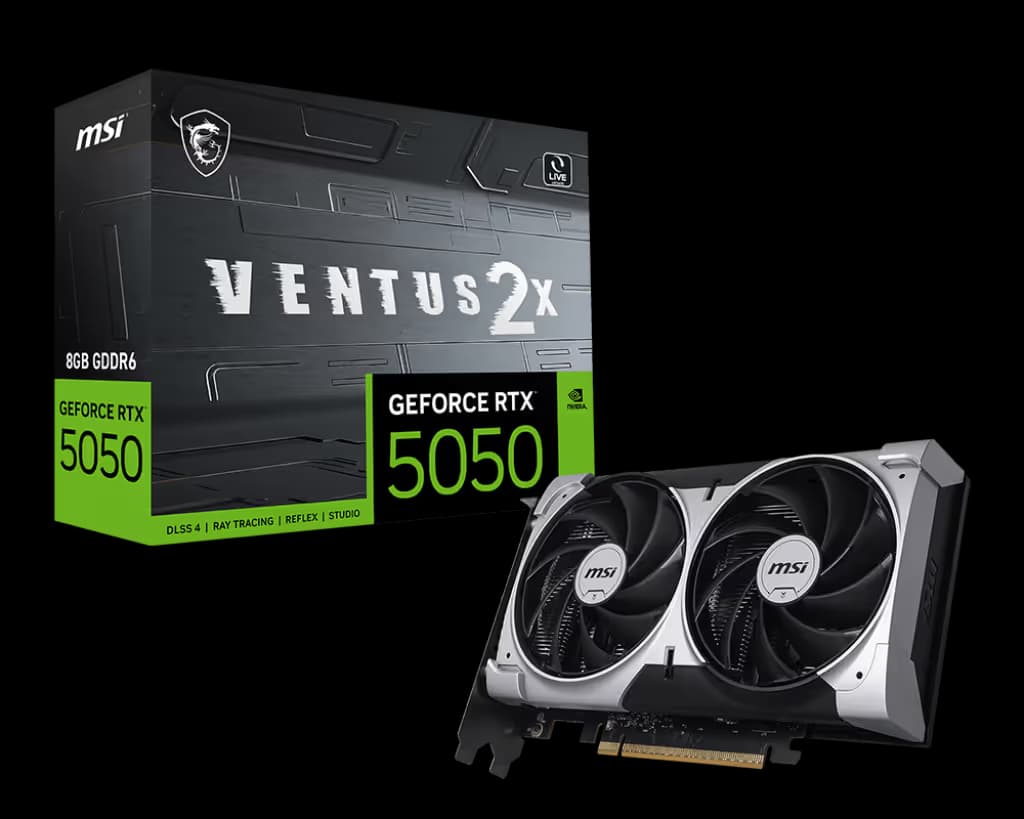 MSI VENTUS 2X GeForce RTX 5050 8GB GDDR6 Silver / Black image