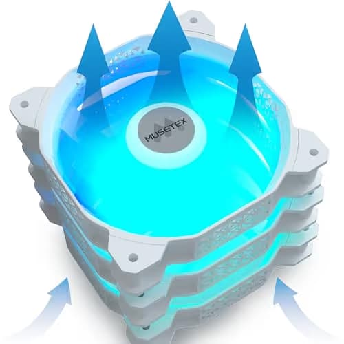 MUSETEX 120mm White ARGB Reverse PC Fans image