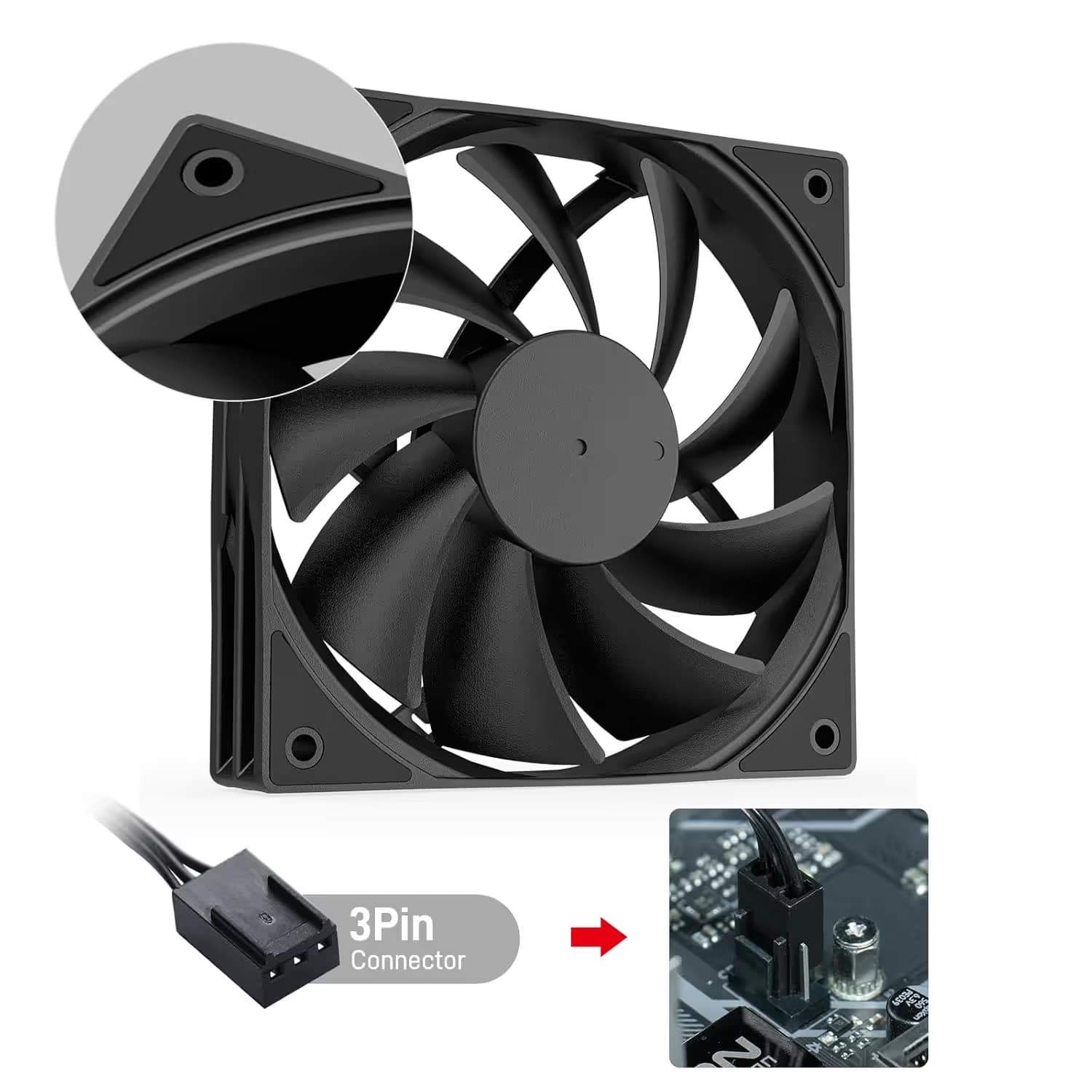 DARKROCK BK120 120mm Black 3-Pack image