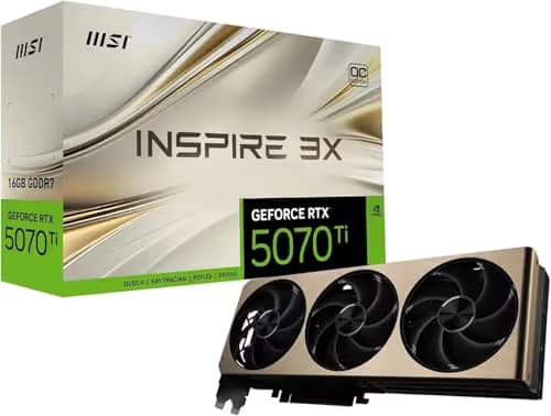 MSI INSPIRE 3X GeForce RTX 5070 Ti 16GB GDDR7 Gold / Black image