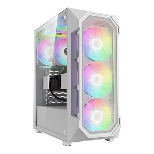 GAMDIAS AURA GC1 ELITE ATX Mid Tower White with Tempered Glass Side Panel image