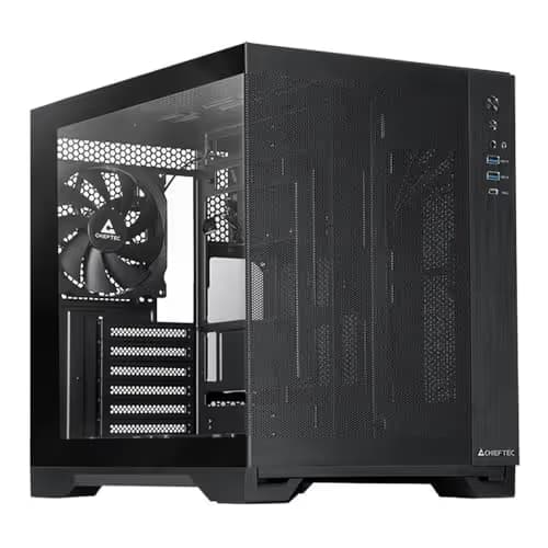 Chieftec Visio AIR ATX Mid Tower Black with Tempered Glass Side Panel, USB 3.2 Gen 2 Type-C, USB 3.2 Gen 1 Type-A image