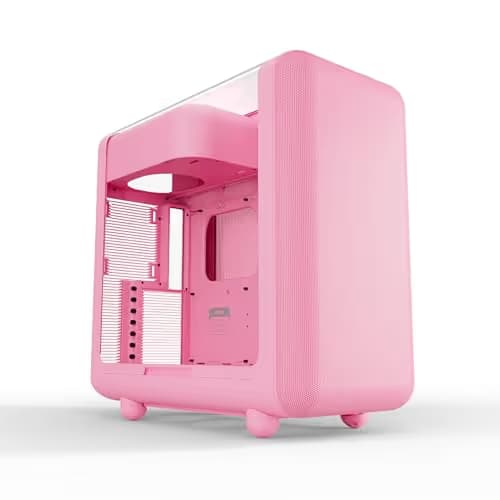 HYTE X50 ATX Mid Tower Pink with Tempered Glass Side Panel main image
