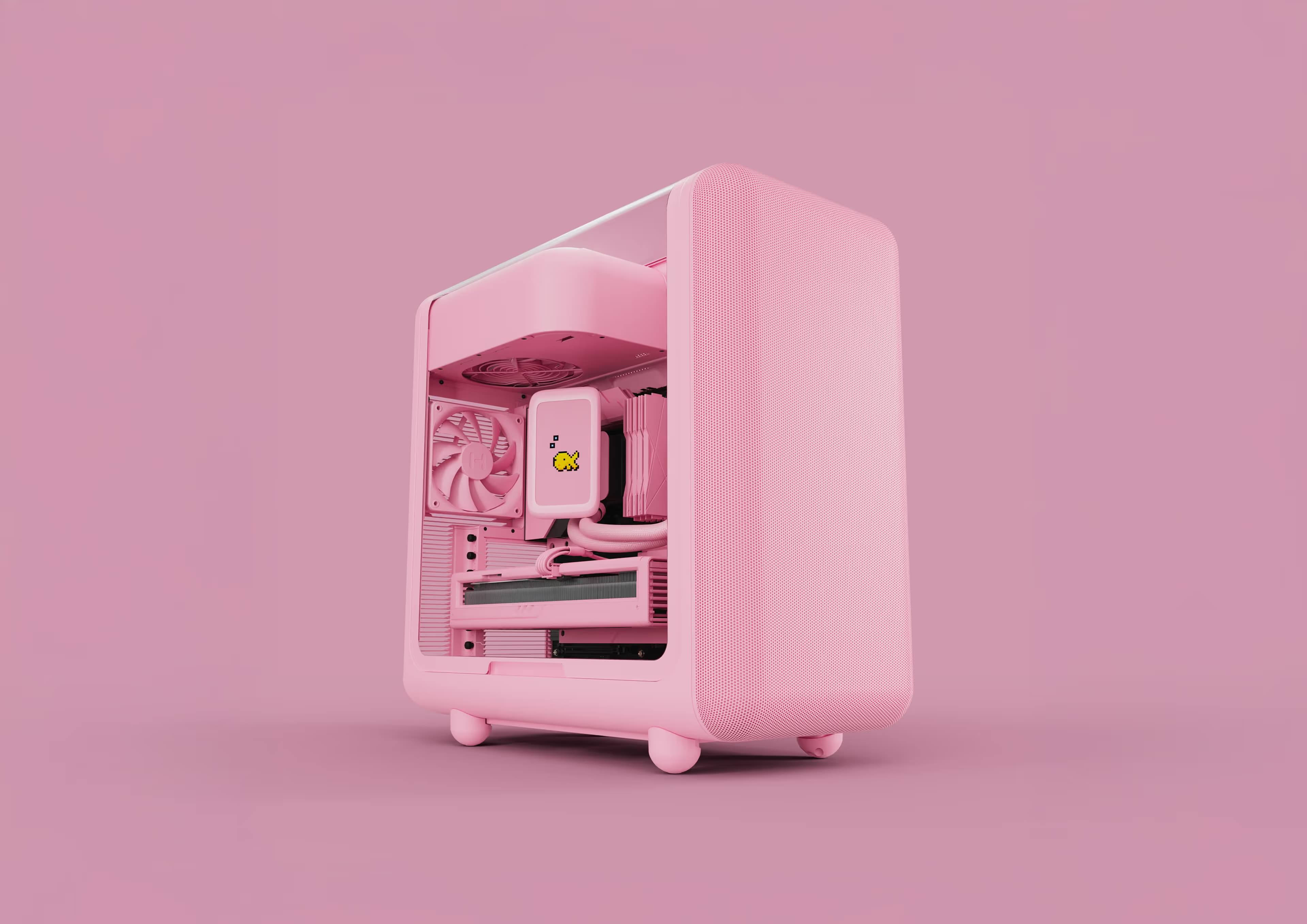 HYTE X50 ATX Mid Tower Pink with Tempered Glass Side Panel image