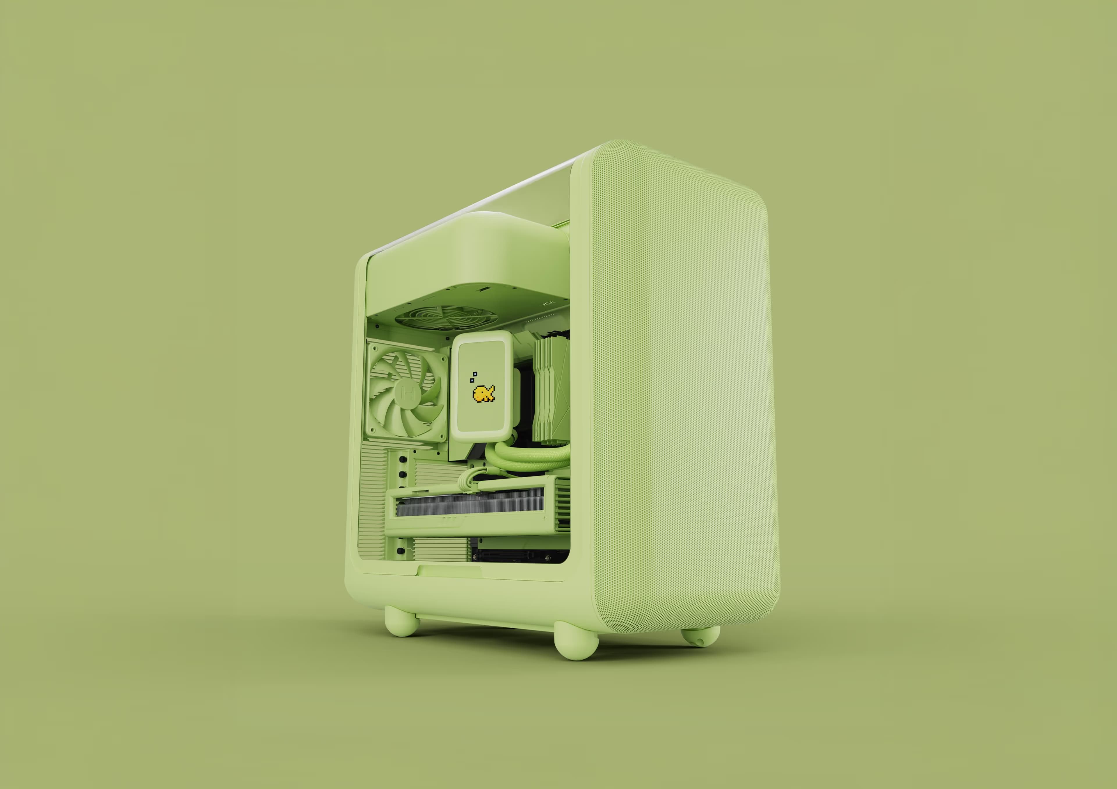 HYTE X50 ATX Mid Tower Green with Tempered Glass Side Panel image