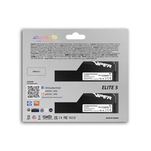 Patriot Viper Elite 5 Ultra RGB Black DDR5-6000 CL28 48GB (2x24GB) image