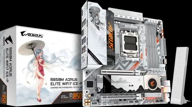Gigabyte B850M AORUS ELITE WIFI7 ICE-P DDR5 Micro ATX image