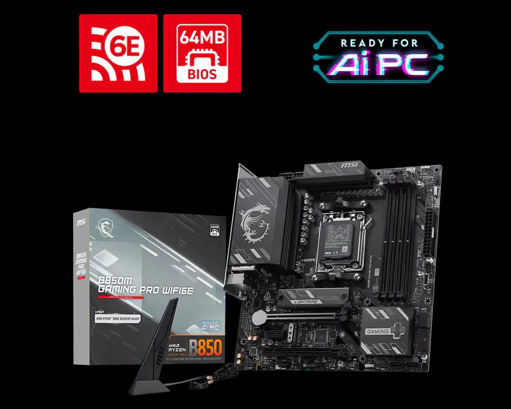 MSI B850M GAMING PRO WIFI6E DDR5 Micro ATX image