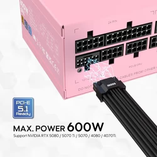 Vetroo CP-PSU-VT-850W-SFX Pink SFX 850W Fully Modular 80+ Gold Certified image