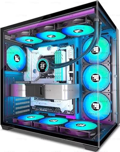 FOIFKIN F600 PC Case - Pre-Installed 7 PWM ARGB Fan, ATX Mid-Tower,  FOIFKIN (Black, F600) main image