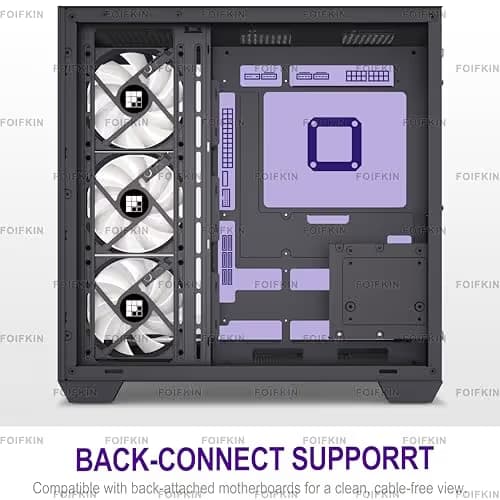 FOIFKIN F600 PC Case - Pre-Installed 7 PWM ARGB Fan, ATX Mid-Tower,  FOIFKIN (Black, F600) image