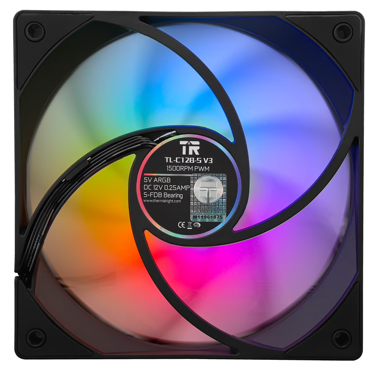Thermalright TL-C12B-S V2 120mm Black PWM Addressable RGB image