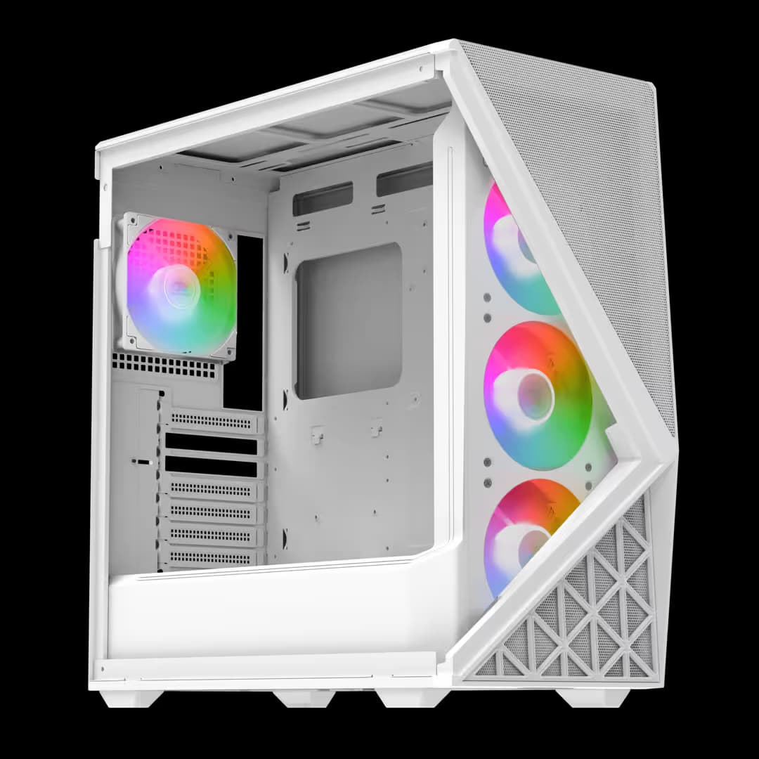 iBuypower Slate 9 Mesh ATX Mid Tower White with Mesh, Tempered Glass Side Panel, USB 3.2 Gen 2 Type-C, USB 3.2 Gen 1 Type-A image