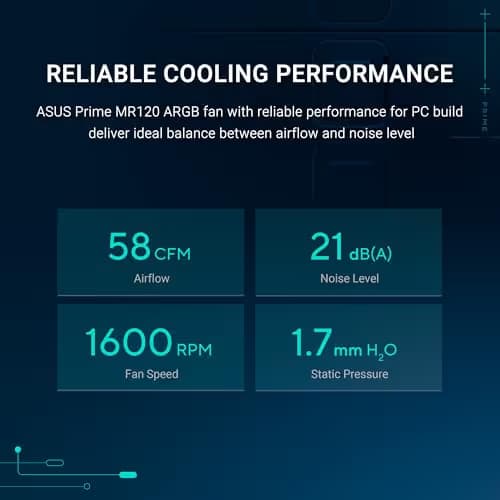 ASUS Prime MR120 ARGB Fan Black image