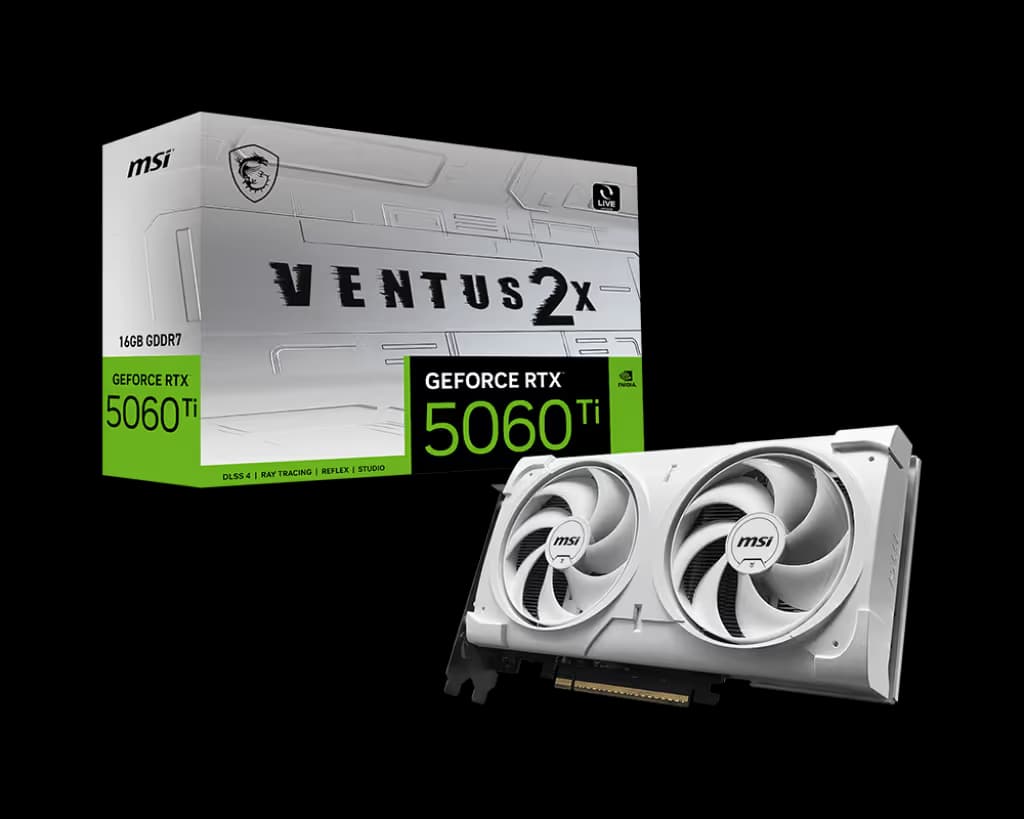 MSI GeForce RTX 5060 Ti 16G VENTUS 2X WHITE PLUS GDDR7 image
