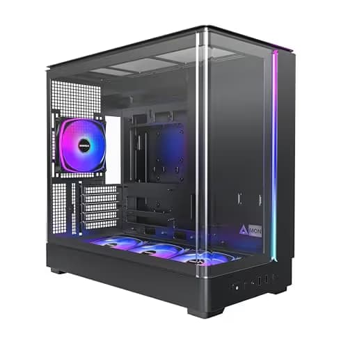 MONTECH King 15 PRO Panoramic Micro-ATX PC Case, 4 ARGB PWM Fans, Black main image