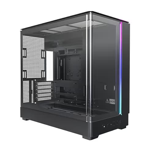 MONTECH King 15 Panoramic Micro-ATX PC Case, Dual-Chamber, Black image