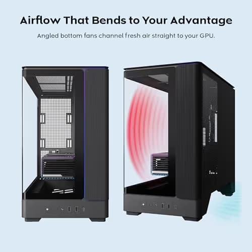 MONTECH King 15 Panoramic Micro-ATX PC Case, Dual-Chamber, Black image