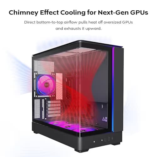 MONTECH King 15 Panoramic Micro-ATX PC Case, Dual-Chamber, Black image