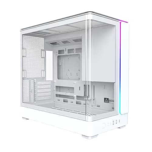 MONTECH King 15 Panoramic Micro-ATX PC Case, Dual-Chamber, White main image