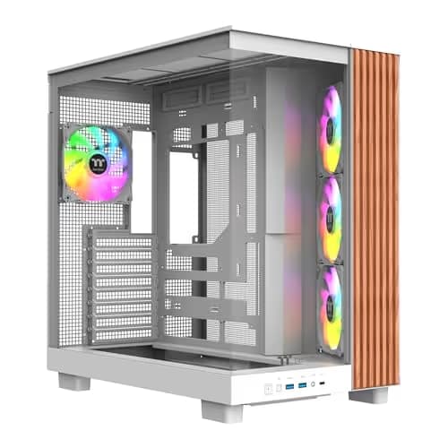 Thermaltake View 380 XL WS ARGB Mid Tower Chassis Wood Edition Snow image
