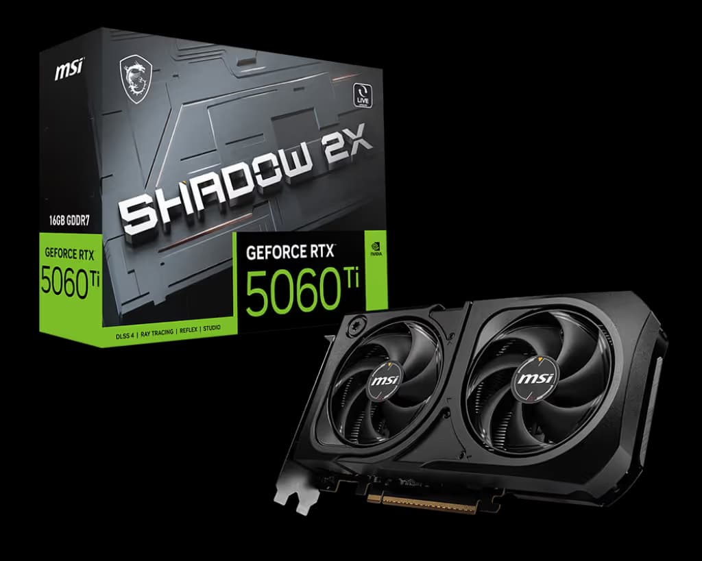 MSI GeForce RTX 5060 Ti 16G SHADOW 2X PLUS 16GB GDDR7 image