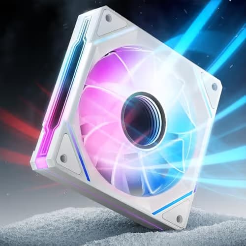 AsiaHorse AMICI-5GT RGB PC Fan, Infinity Mirror ARGB Fan White 120mm Reverse Blade main image