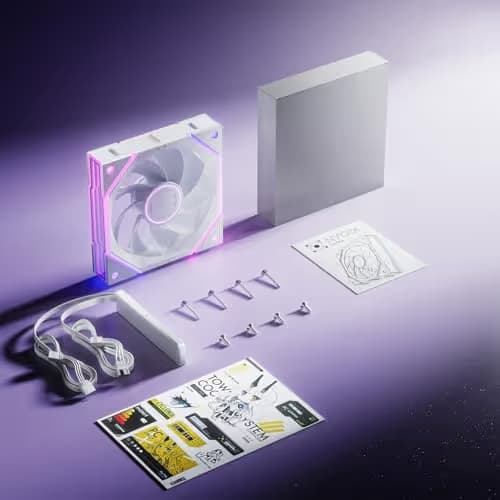 Asiahorse NYOTA Ultra 120mm Daisy Chain PWM Fans White Reverse Blade image