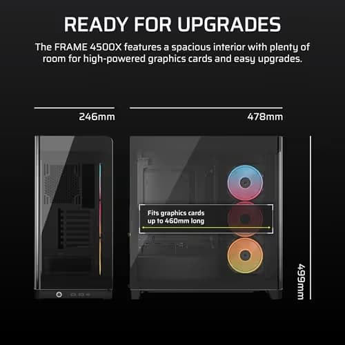 Corsair FRAME 4500X LX-R RGB iCUE LINK Panoramic Glass Mid-Tower PC Case Black image