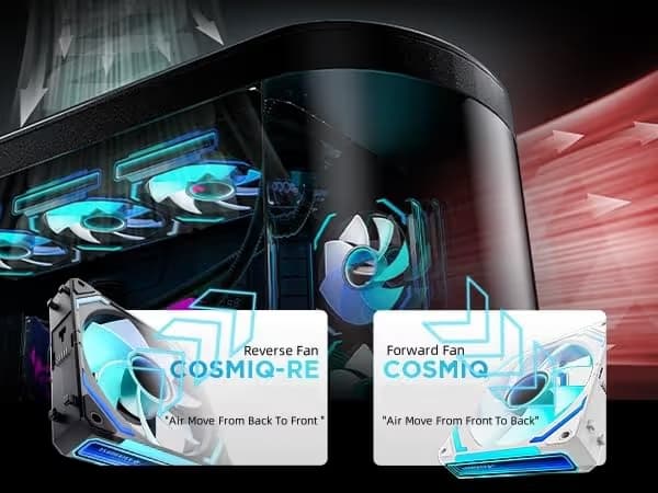 AsiaHorse COSMIQ 120mm PC RGB Computer Case Fans, 5V 3-PIN Connector Daisy Chain PWM Cooling White Pack of 3 image