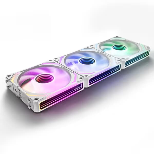 AsiaHorse COSMIQ 120mm PC RGB Computer Case Fans, 5V 3-PIN Connector Daisy Chain PWM Cooling White Pack of 3 image