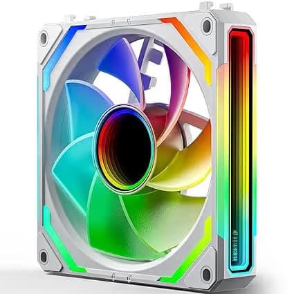 AsiaHorse COSMIQ 120mm Case Fan, Infinity Mirror FDB Reverse Fan with 5V 3-PIN Connector White main image