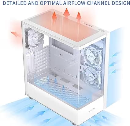 MUSETEX K2 White CASE ATX 3 Non-LED Fans Pre-Installed image