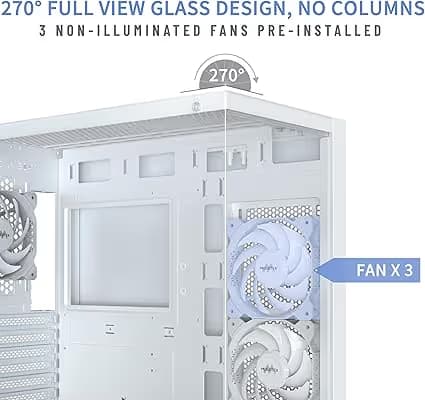 MUSETEX K2 White CASE ATX 3 Non-LED Fans Pre-Installed image