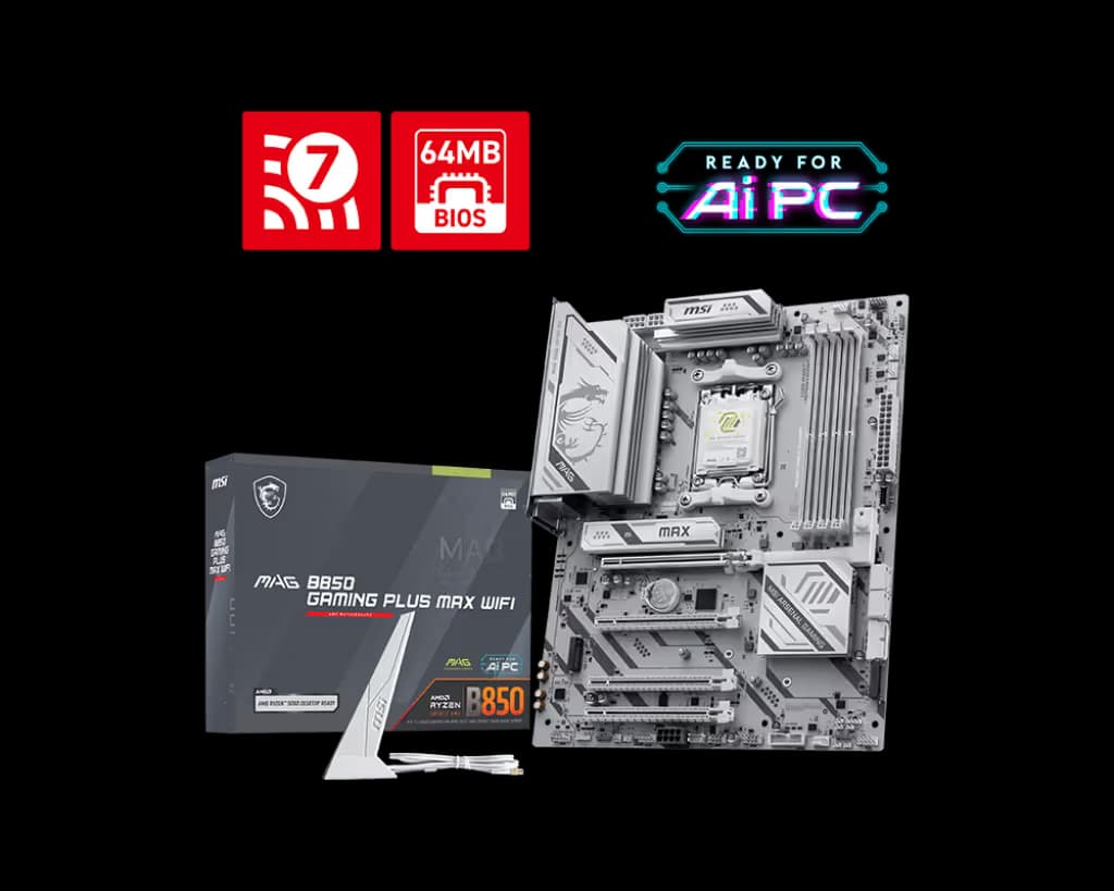 MSI MAG B850 GAMING PLUS MAX WIFI AM5 DDR5 ATX image